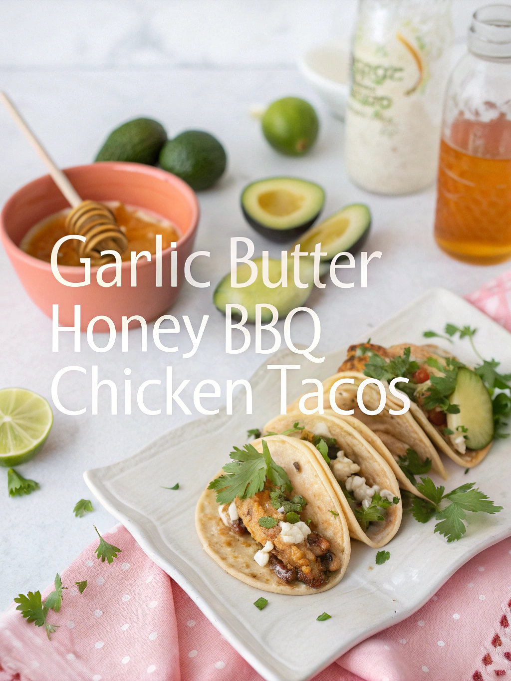 garlic butter honey bbq chicken tacos